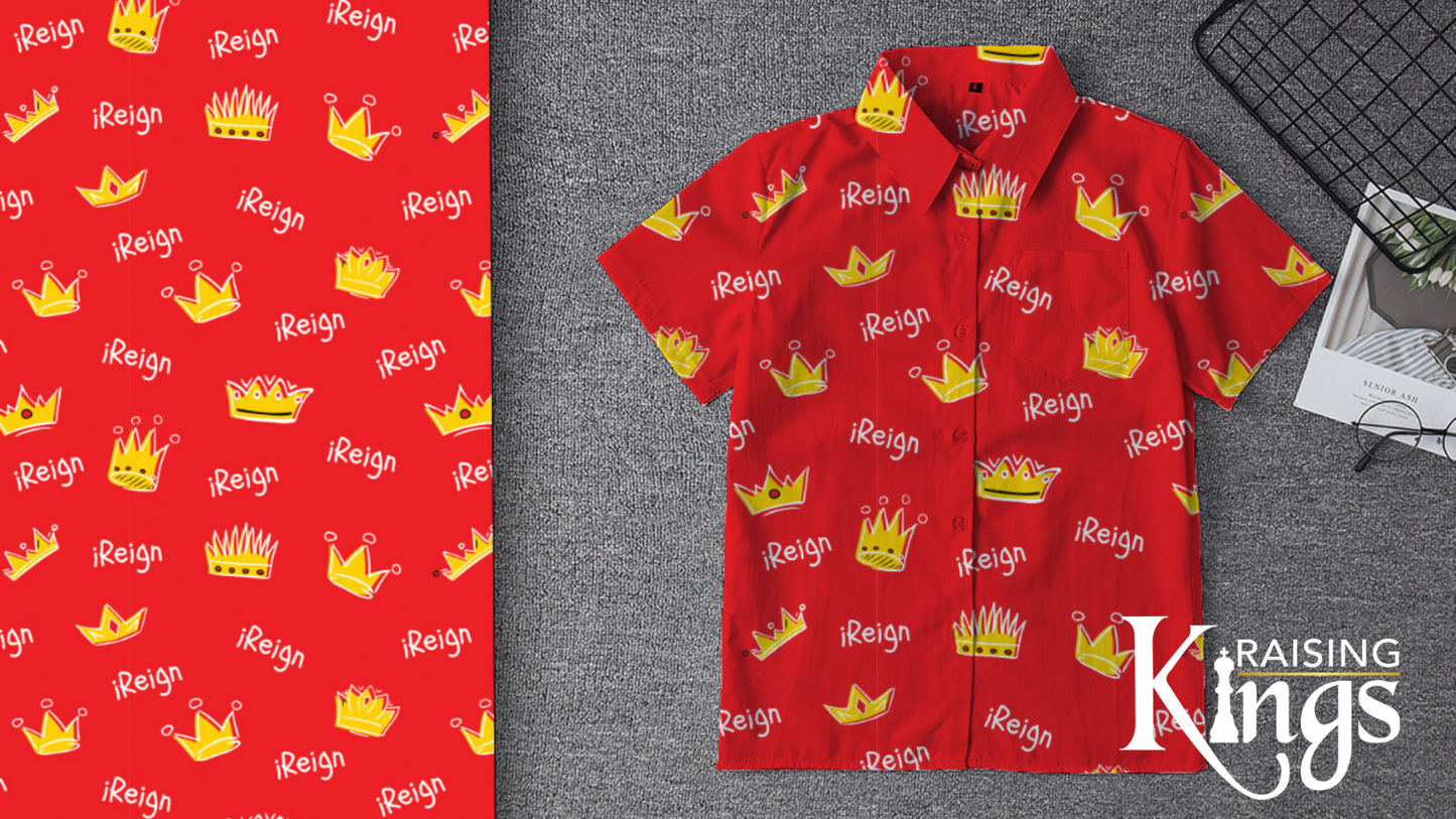 iRegin Red Button Down